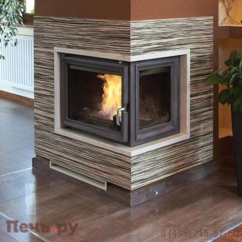 Каминная топка Kratki Zuzia/P/BS/G (угловое стекло справа,гильотина) фото 2