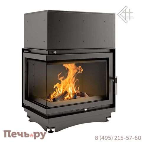 Каминная топка Kratki Zuzia/PW/BL/15/BS/W (угловое стекло слева, змеевик) фото