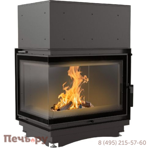 Каминная топка Kratki Zuzia/PW/BL/BP/15/BS/W/Deco, Г-образное стекло слева/справа, змеевик фото