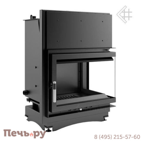 Каминная топка Kratki Zuzia/PW/BP/19/BS/W (угловое стекло справа, змеевик) фото 3