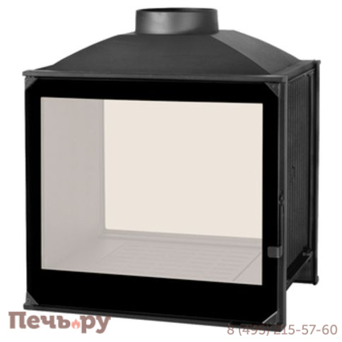 Каминная топка Liseo Castiron LCI 5 GDF BG, двусторонняя черное стекло фото