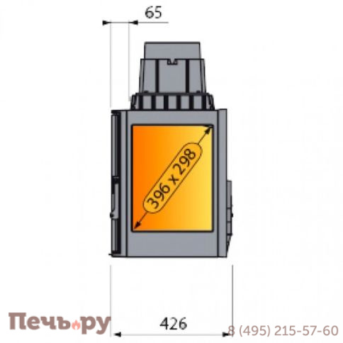 Каминная топка Liseo Castiron LCI 9 GFLR два боковых стекла фото 3