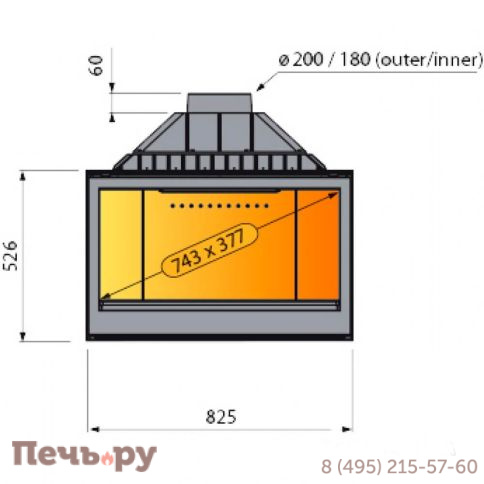 Каминная топка Liseo Castiron LCI 9 GFLR два боковых стекла фото 4