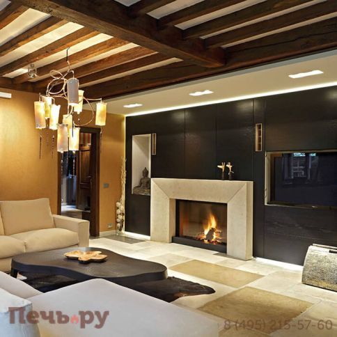 Каминная топка M-design Luna 1150 V Gold+ (Луна 1150 V Голд+) фото