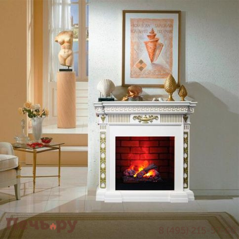 Каминокомплект Dimplex Opti-Myst Greece- Белый с золотом с очагом Cassette 400 NH фото