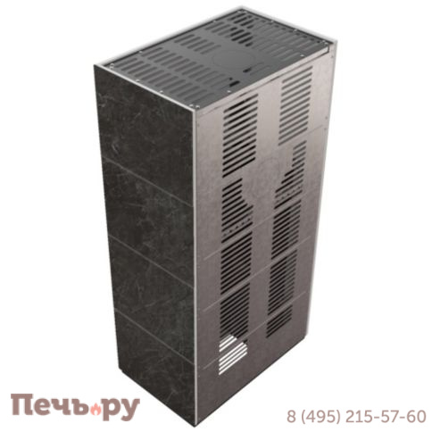 Каминокомплект Kratki Pro Floki в облицовке Naturali Nero Greco, угловое стекло слева фото 5
