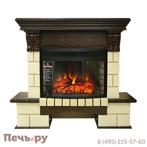 Каминокомплект Royal Flame Pierre Luxe шампань угловой с очагом Dioramic 25 LED FX фото 2