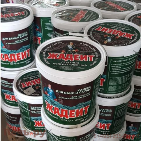 Камни для бани Bas Жадеит Хакасия колотый 7-15 см (ведро 20кг) фото 2