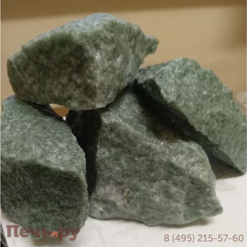 Камни для бани Bas Жадеит Хакасия колотый 7-15 см  (коробка 10кг) фото 2