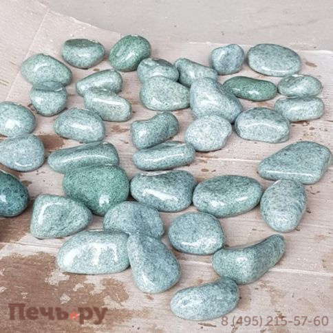 Камни для бани Bas Жадеит Хакасия шлифованный 7-15 см (ведро 20кг) фото 3