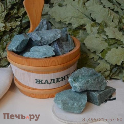 Камни для бани Bas Жадеит Урал колотый 5-7 см (ведро 20кг) фото