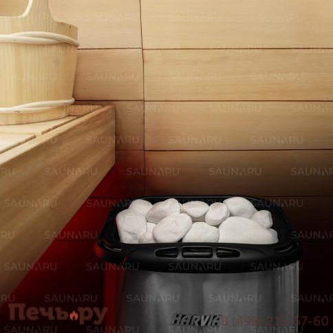 Камни для сауны Saunaru Кварц шлифованный Premium, фракция до 100 мм, ведро 15 кг фото 2