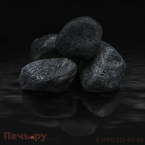 Камни для сауны Saunaru пироксенит шлифованный Premium, фракция до 100 мм, ведро 15 кг фото 2