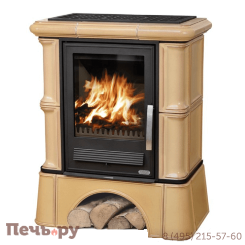 Керамическая печь камин ABX Bavaria LI, с чугунной топкой, с кафельным цоколем фото 3