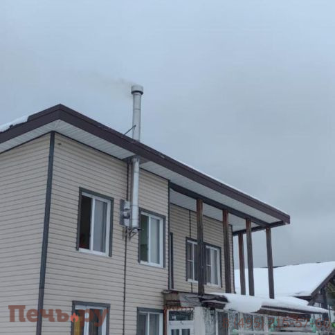 Комплект дымохода Дымок, нержсталь, проход через стену, задний выход фото 30