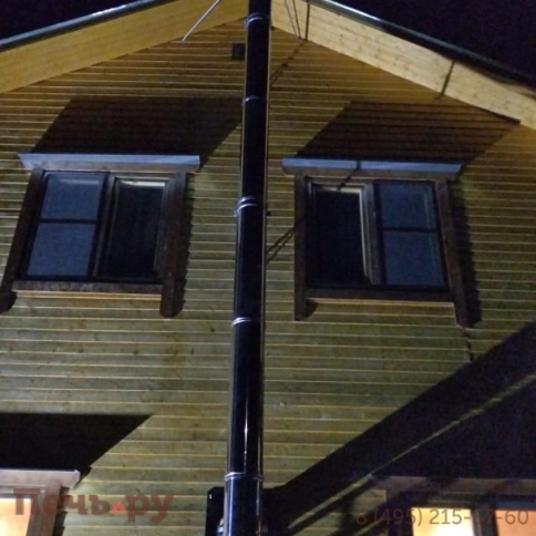 Комплект дымохода Феррум, нержсталь, проход через стену, задний выход фото 27