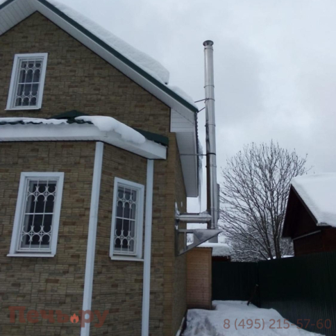 Комплект дымохода Феррум, нержсталь, проход через стену, задний выход фото 29