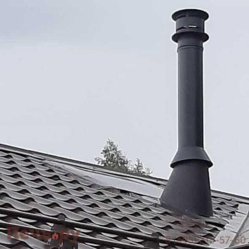 Комплект дымохода Schiedel Permeter, нержсталь, черный, проход через крышу, верхний выход + изоляционные материалы фото 53