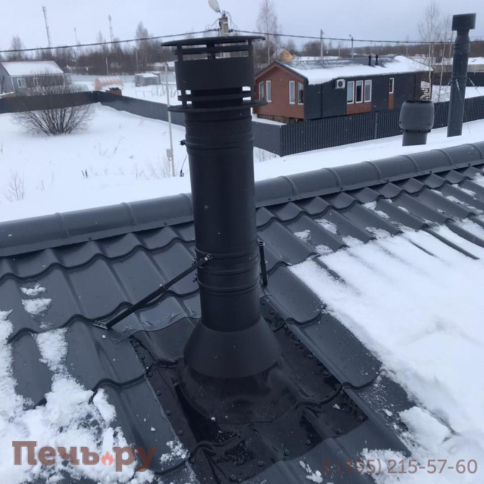 Комплект дымохода Schiedel Permeter, нержсталь, черный, проход через крышу, верхний выход + изоляционные материалы фото 59