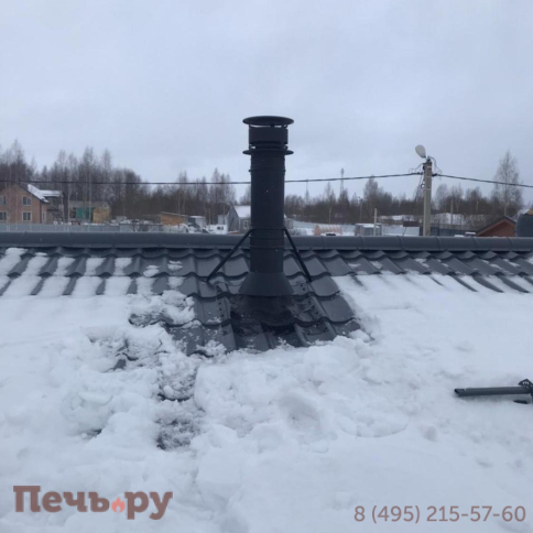 Комплект дымохода Schiedel Permeter, нержсталь, черный, проход через крышу, верхний выход + изоляционные материалы фото 60