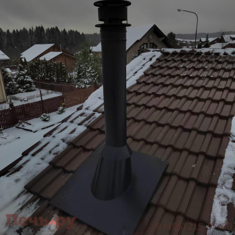 Комплект дымохода Schiedel Permeter, нержсталь, черный, проход через крышу, верхний выход + изоляционные материалы фото 62