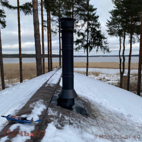 Комплект дымохода Schiedel Permeter, нержсталь, черный, проход через крышу, верхний выход + изоляционные материалы фото 63