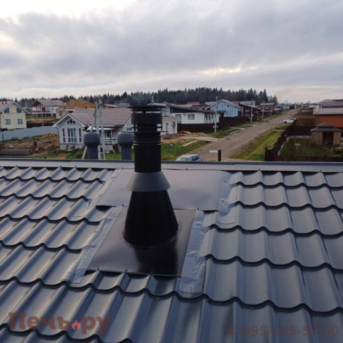 Комплект дымохода Schiedel Permeter, нержсталь, черный, проход через крышу, верхний выход + изоляционные материалы фото 64