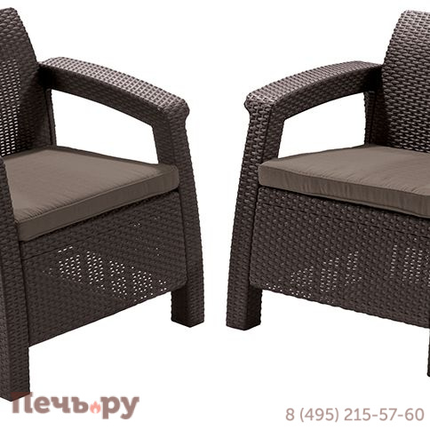 Комплект кресел Gardeck Корфу Дуо (Corfu Duo) коричневый фото