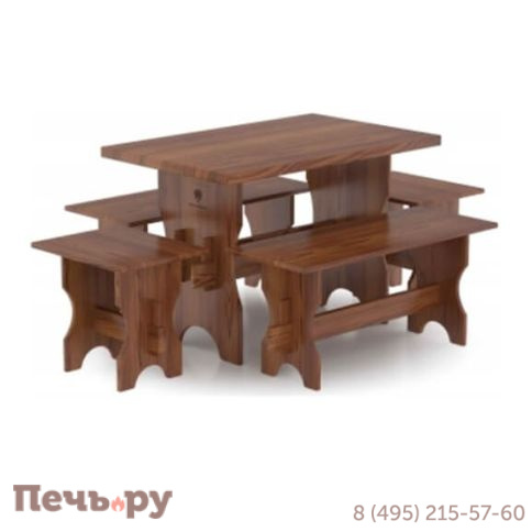 Комплект мебели BentWood (стол, скамейки) - 4 чел., лиственница фото 2