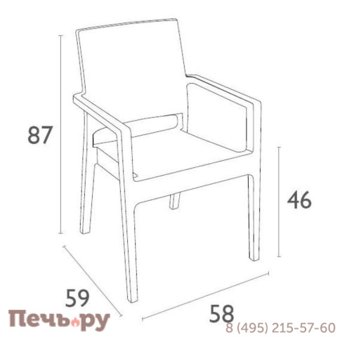 Комплект пластиковой мебели Siesta Contract Miami Ibiza фото 7