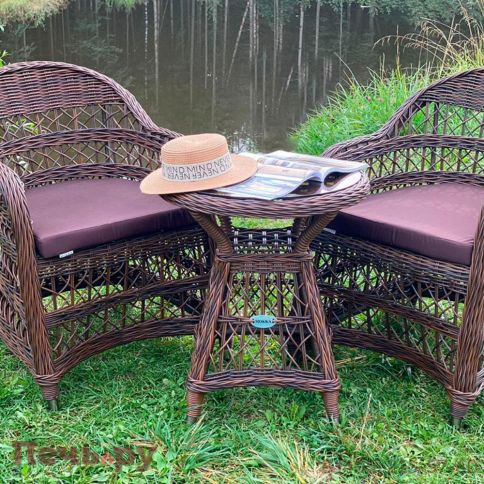 Комплект плетеной мебели Gardeck Мokka Loreto (стол кофейный круглый, 2 кресла), Бронзовый фото 4