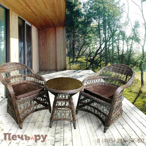 Комплект плетеной мебели Gardeck Мokka Loreto (стол кофейный круглый, 2 кресла), Бронзовый фото 7