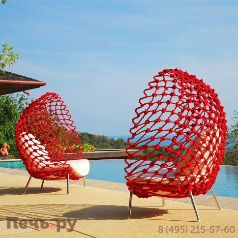 Кресло лаунж плетеное с подушками Janus et Cie Dragnet фото 6