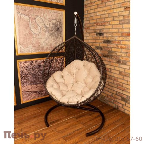 Кресло подвесное плетеное с подушкой ReeHouse Aliko фото