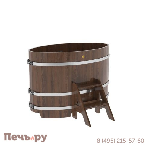 Купель BentWood овальная из дуба, 0,80Х1,42,  толщина стенок - 2,6 см фото 2