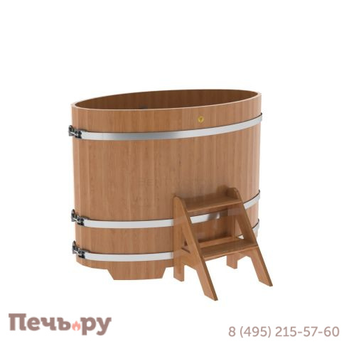 Купель BentWood овальная из дуба, 0,80Х1,42,  толщина стенок - 2,6 см фото 6