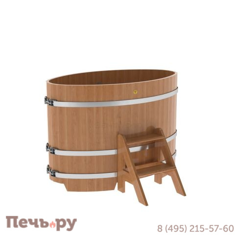 Купель BentWood овальная из дуба, 0,80Х1,42,  толщина стенок - 2,6 см фото
