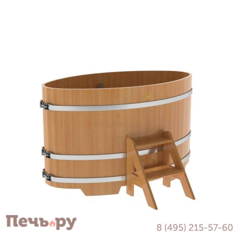 Купель BentWood овальная из лиственницы,0,92Х1,66,  толщина стенок - 2,8 см фото