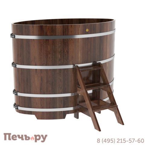 Купель BentWood овальная из лиственницы, 1,15Х1,83,  толщина стенок - 2,8 см фото 5