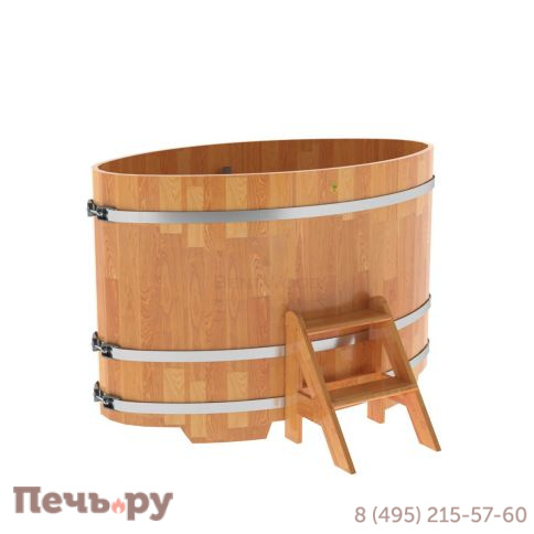 Купель BentWood овальная из сращенных ламелей лиственницы,0,92Х1,66,  толщина стенок - 2,8 см фото 6