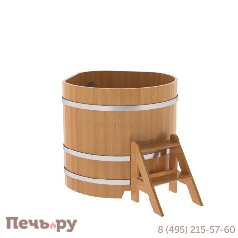Купель BentWood угловая из лиственницы, 1,03Х1,03,  толщина стенок - 2,8 см фото
