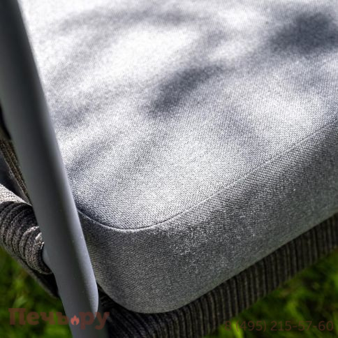 Лаунж-зона 4SiS Диего 4-местная плетеная из роупа (веревки), каркас алюминиевый темно-серый, роуп темно-серый фото 13