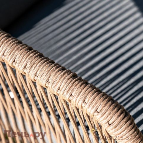 Лаунж-зона 4SiS Канны 5-местная плетеная из роупа (веревки), роуп коричневый фото 10