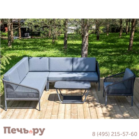 Лаунж-зона 4SiS Канны из роупа (веревки), цвет темно-серый фото