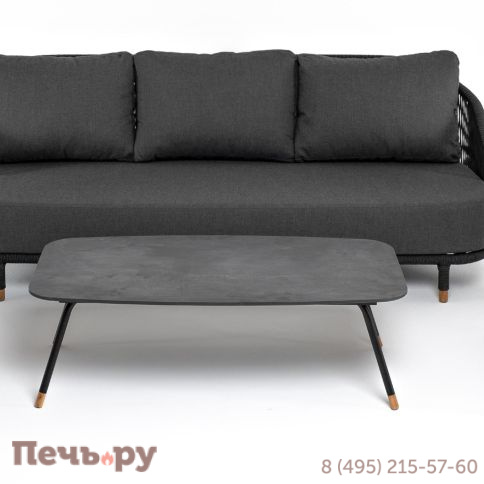 Лаунж-зона 4SiS Верона 5-местная плетеная из роупа (веревки), каркас алюминиевый темно-серый, роуп темно-серый фото 21