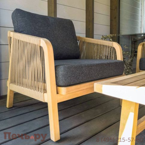 Лаунж зона Ideal Patio LEONOREN с трехместным диваном и плетеным роупом фото 9