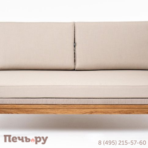 Левый модуль 4SiS Канны плетеный из роупа, основание дуб, роуп бежевый круглый, ткань бежевая 052 фото 2