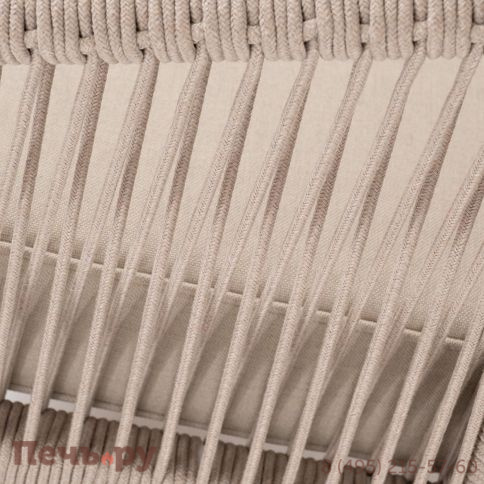 Левый модуль 4SiS Канны плетеный из роупа, основание дуб, роуп бежевый круглый, ткань бежевая 052 фото 9