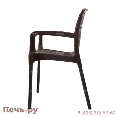 Стул Gardeck Tweet  Bali Solid, черно-коричневый фото 2