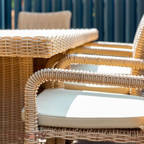 Стол прямоугольный Gardeck Mokka Bella с деревянной столешницей, соломенный фото 3